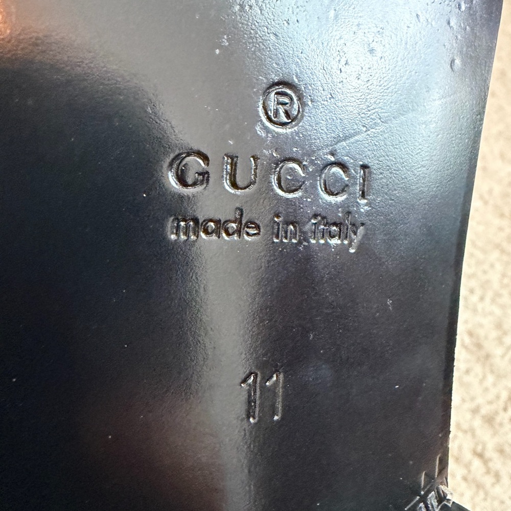 Gucci Green Wire Embroidered Velvet‎ Loafers Men's Size 11 Dark Green Authentic - Picture 10 of 15